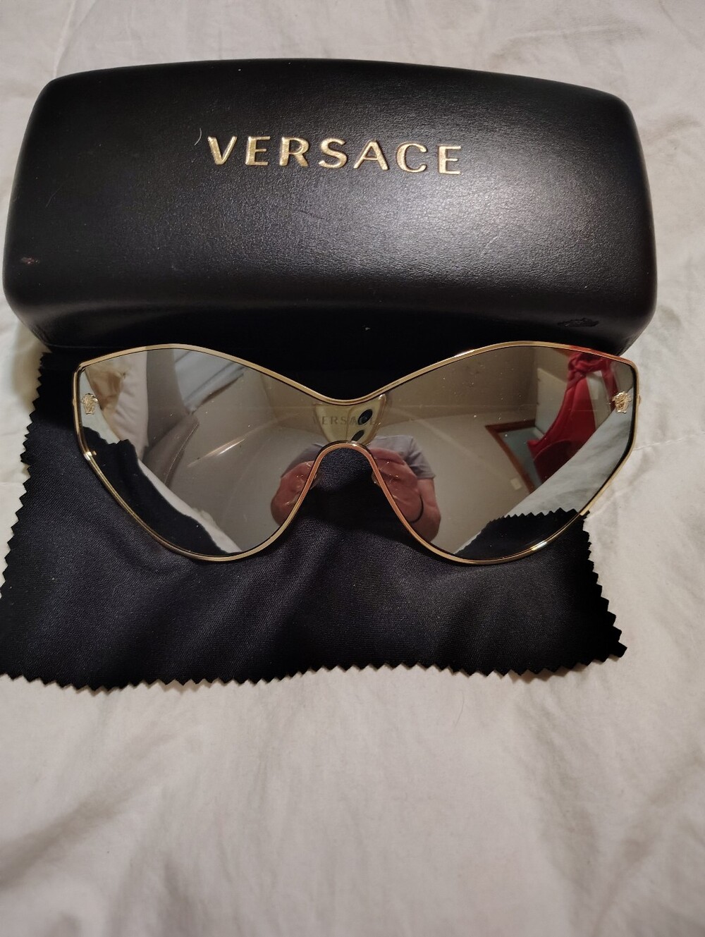 Versace Gold Frame Sunglasses with Brown Gradient Lenses